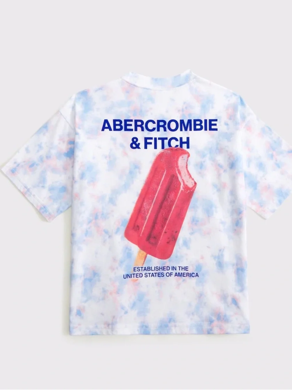 Abercrombie Kids Red Ice Pop Graphic Tie-Dye T-Shirt - Kids 7/8